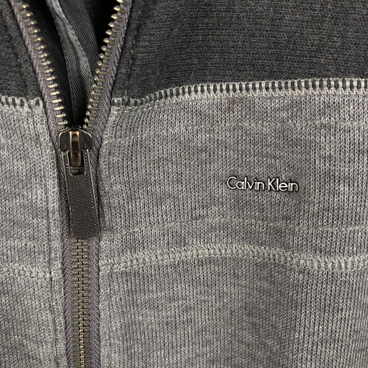 Calvin Klein full-zip sweatshirt, men's size L cotton Charcoal Vintage Second Hand