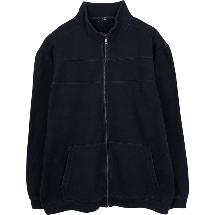 Calvin Klein full-zip sweatshirt, men's size XL unclear black type Vintage Second Hand