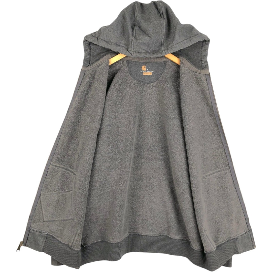 Carhartt ORIGINAL FIT sweat full zip hoodie, men's size M cotton Charcoal Vintage Second Hand