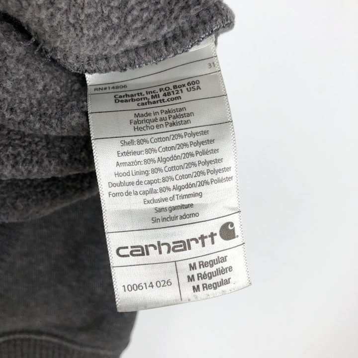 Carhartt ORIGINAL FIT sweat full zip hoodie, men's size M cotton Charcoal Vintage Second Hand