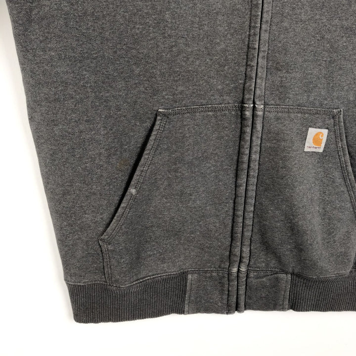 Carhartt ORIGINAL FIT sweat full zip hoodie, men's size M cotton Charcoal Vintage Second Hand