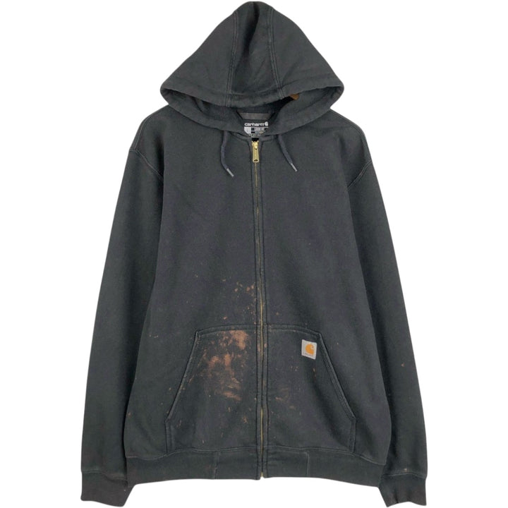 Carhartt Loose Fit Sweat Full Zip Hoodie, Men's L size cotton black type Vintage Second Hand