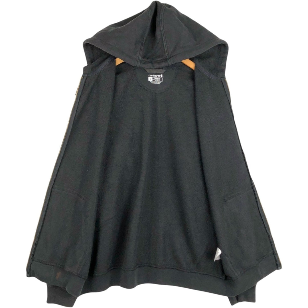 Carhartt Loose Fit Sweat Full Zip Hoodie, Men's L size cotton black type Vintage Second Hand