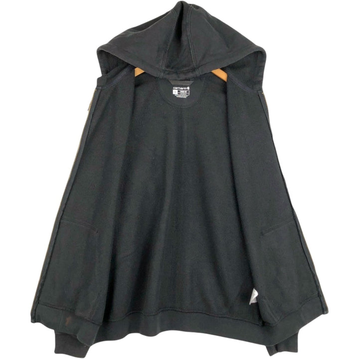 Carhartt Loose Fit Sweat Full Zip Hoodie, Men's L size cotton black type Vintage Second Hand