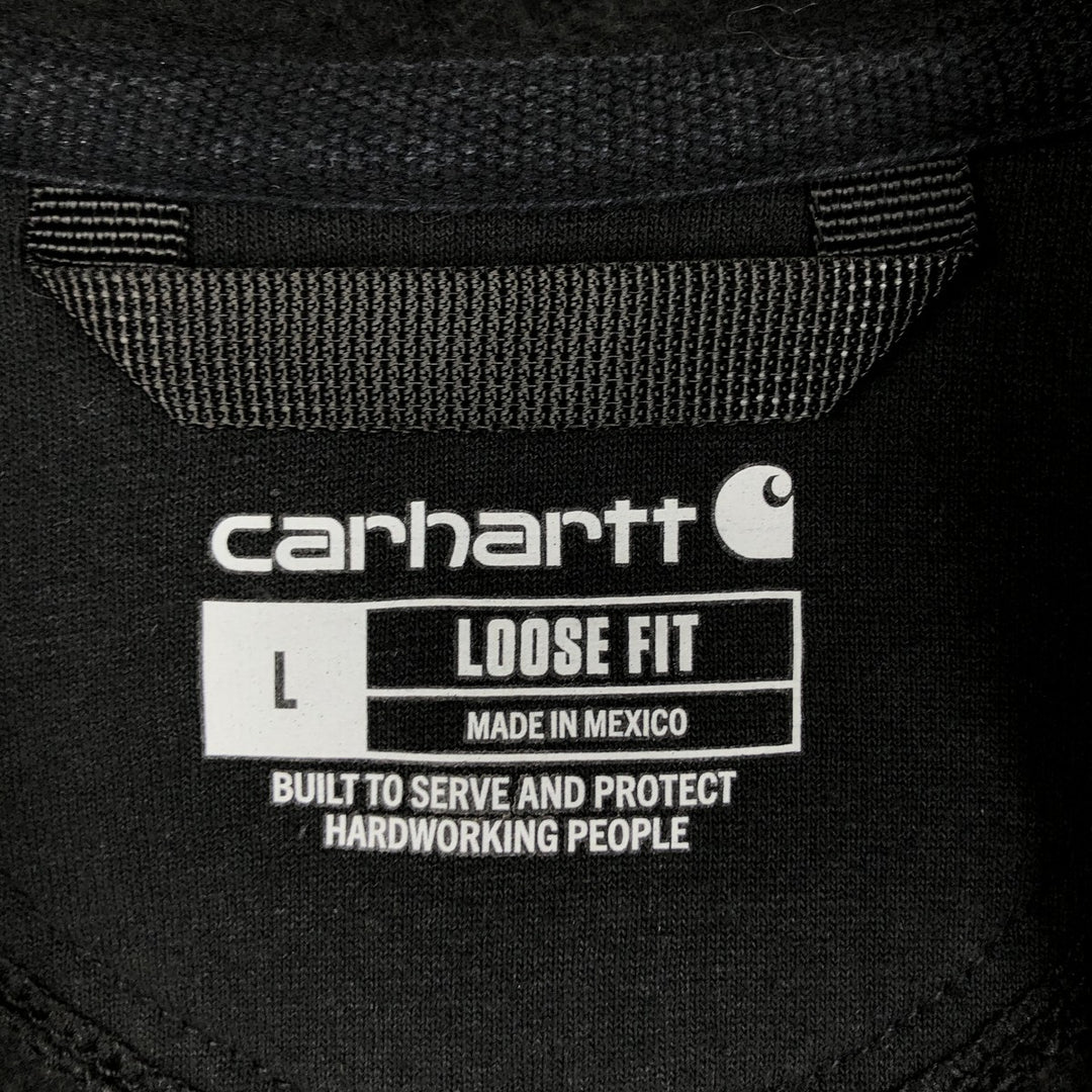 Carhartt Loose Fit Sweat Full Zip Hoodie, Men's L size cotton black type Vintage Second Hand