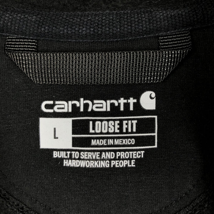 Carhartt Loose Fit Sweat Full Zip Hoodie, Men's L size cotton black type Vintage Second Hand