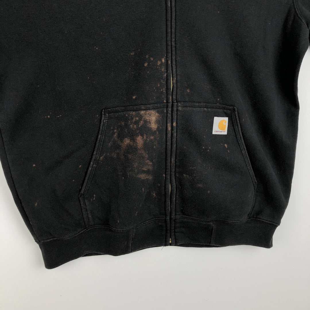 Carhartt Loose Fit Sweat Full Zip Hoodie, Men's L size cotton black type Vintage Second Hand