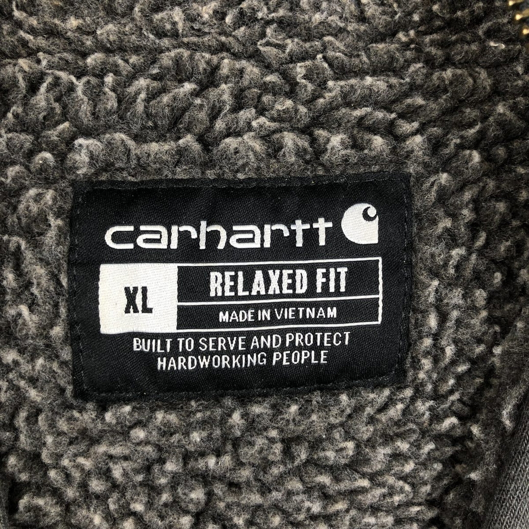 Carhartt Relaxed Fit Sweat Full Zip Hoodie, Men's XL cotton Charcoal Vintage Second Hand