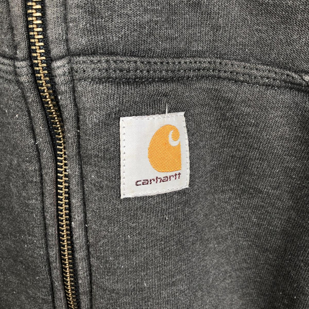 Carhartt Relaxed Fit Sweat Full Zip Hoodie, Men's XL cotton Charcoal Vintage Second Hand