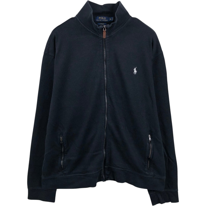 Ralph Lauren ESTATE RIB Full-Zip Sweatshirt, Men's Size XL (Equivalent), Long Sleeve unclear black type Vintage Second Hand