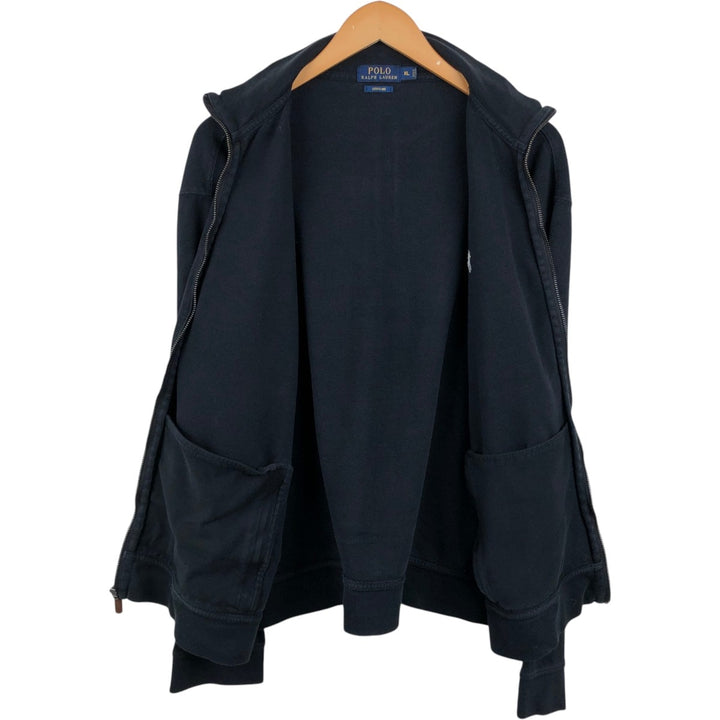 Ralph Lauren ESTATE RIB Full-Zip Sweatshirt, Men's Size XL (Equivalent), Long Sleeve unclear black type Vintage Second Hand