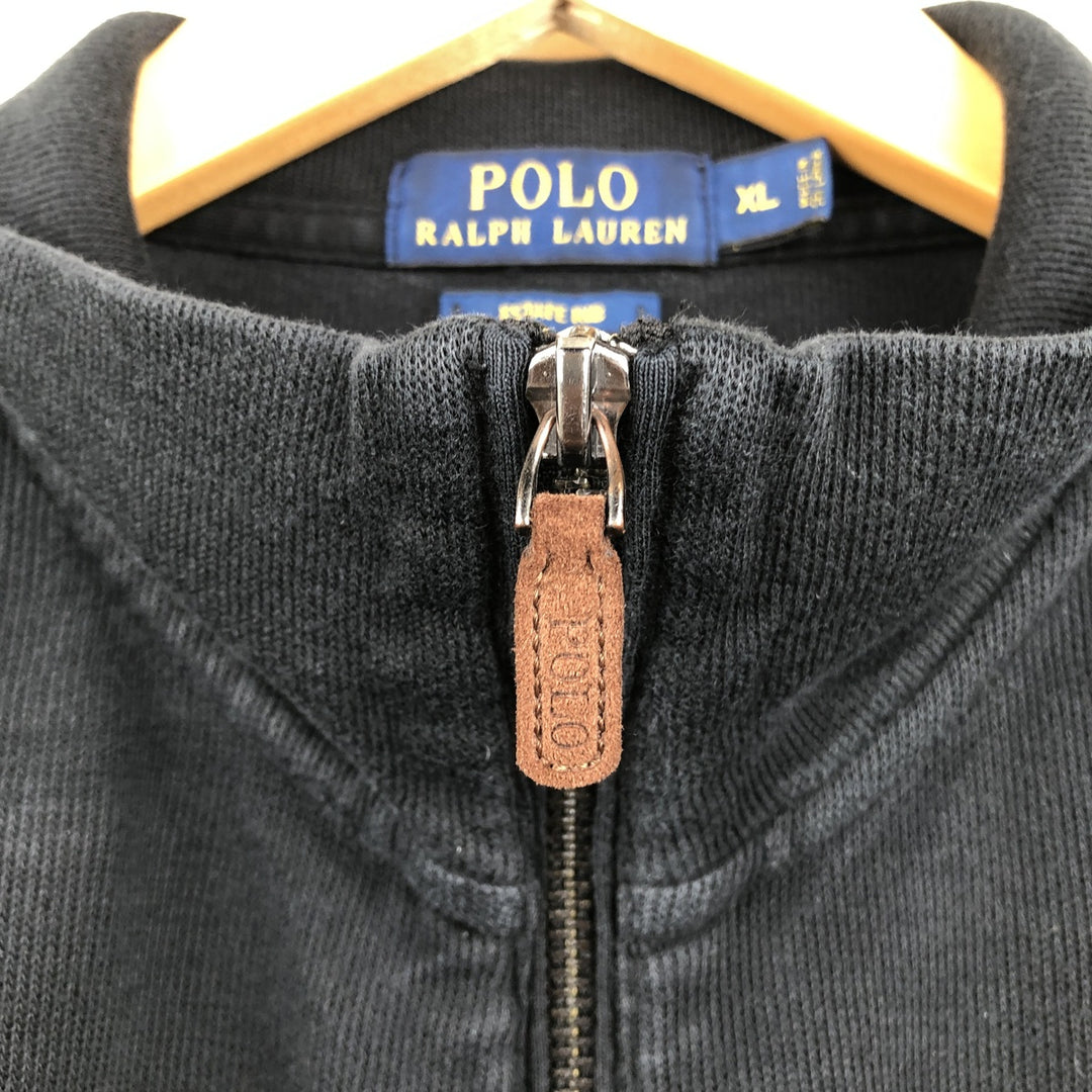 Ralph Lauren ESTATE RIB Full-Zip Sweatshirt, Men's Size XL (Equivalent), Long Sleeve unclear black type Vintage Second Hand