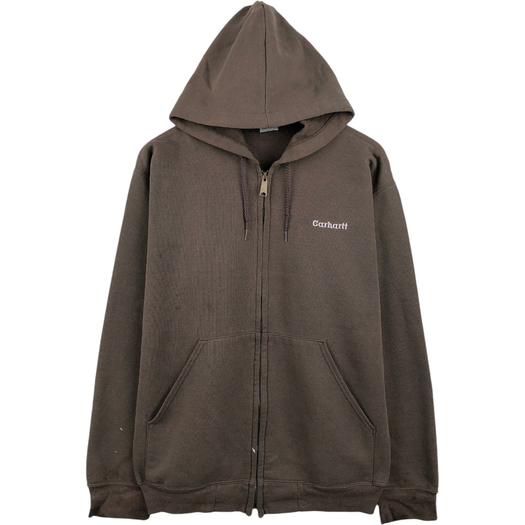 Carhartt Sweat Full Zip Hoodie Men's XL unclear brown type Vintage Second Hand