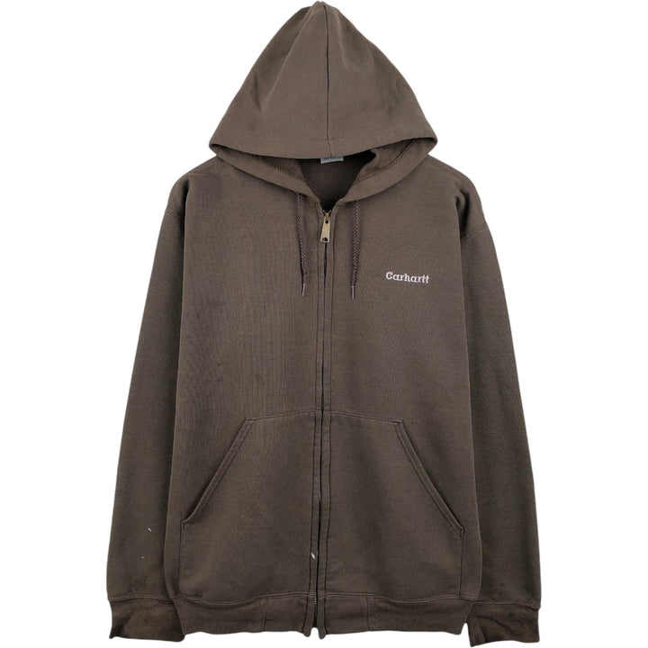 Carhartt Sweat Full Zip Hoodie Men's XL unclear brown type Vintage Second Hand