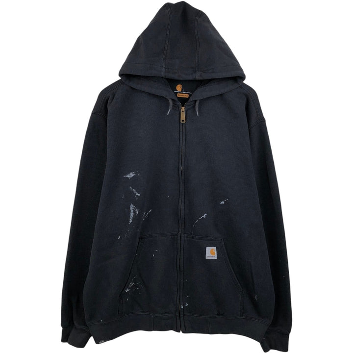 Carhartt ORIGINAL FIT Sweat Full Zip Hoodie, Men's L size cotton black type Vintage Second Hand