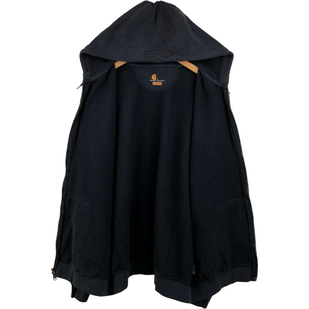 Carhartt ORIGINAL FIT Sweat Full Zip Hoodie, Men's L size cotton black type Vintage Second Hand