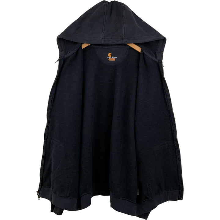Carhartt ORIGINAL FIT Sweat Full Zip Hoodie, Men's L size cotton black type Vintage Second Hand