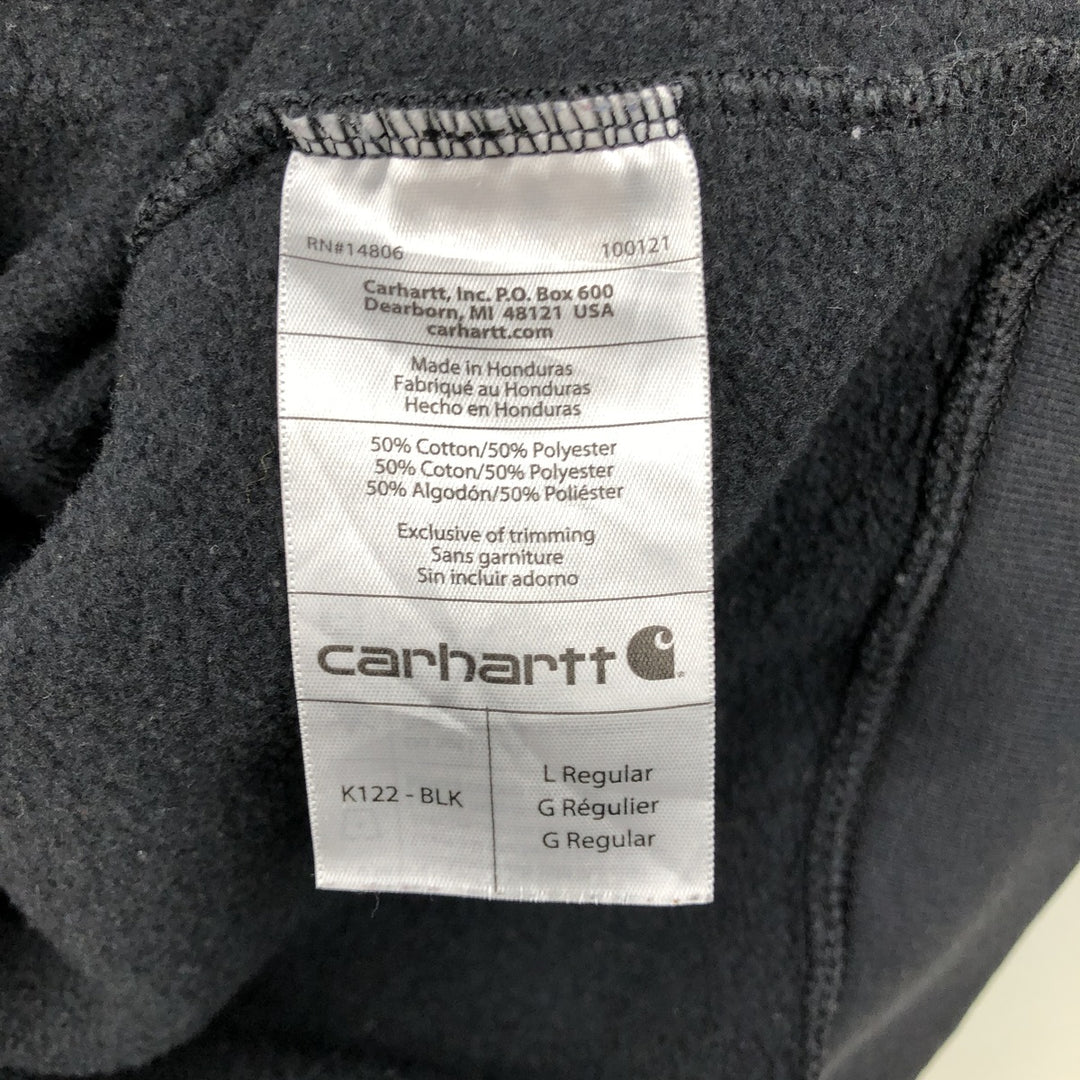 Carhartt ORIGINAL FIT Sweat Full Zip Hoodie, Men's L size cotton black type Vintage Second Hand