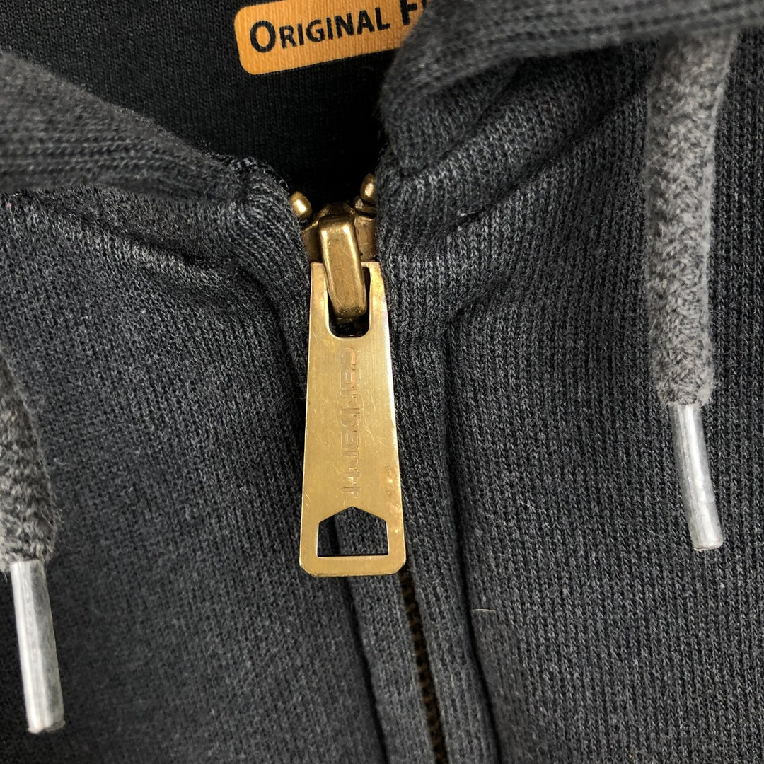 Carhartt ORIGINAL FIT Sweat Full Zip Hoodie, Men's L size cotton black type Vintage Second Hand
