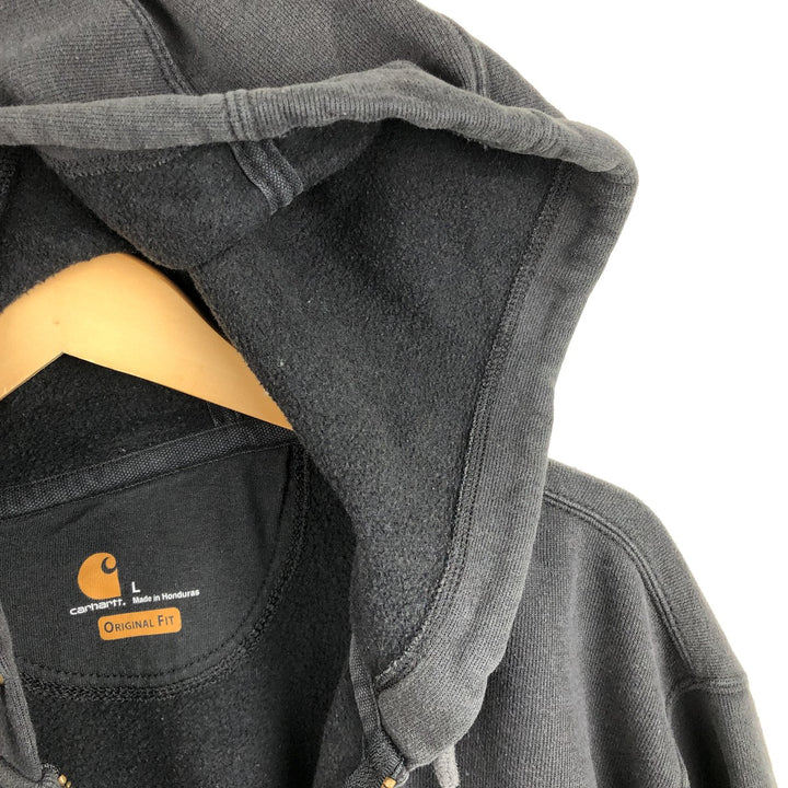 Carhartt ORIGINAL FIT Sweat Full Zip Hoodie, Men's L size cotton black type Vintage Second Hand