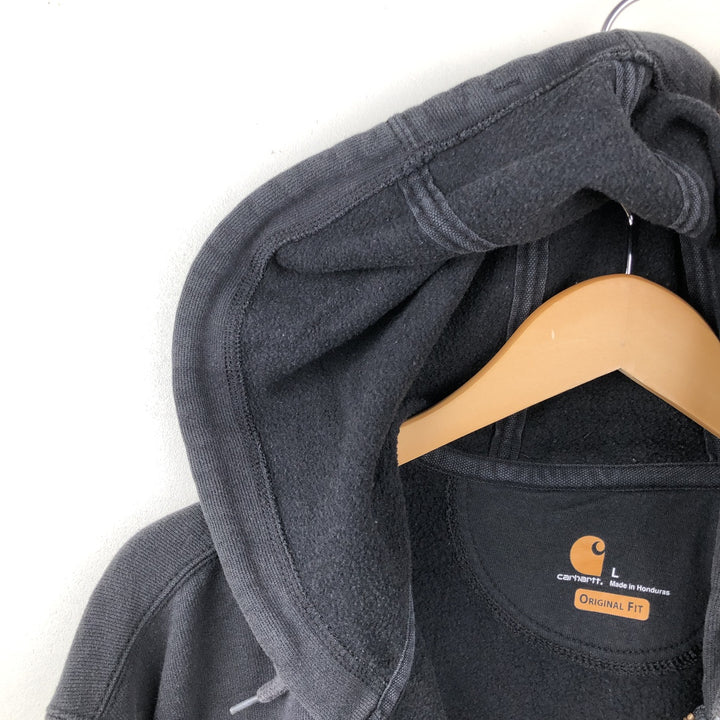 Carhartt ORIGINAL FIT Sweat Full Zip Hoodie, Men's L size cotton black type Vintage Second Hand