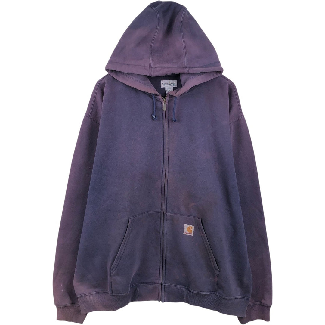 Carhartt Sweat Full Zip Hoodie Men's XXL cotton purple type Vintage Second Hand