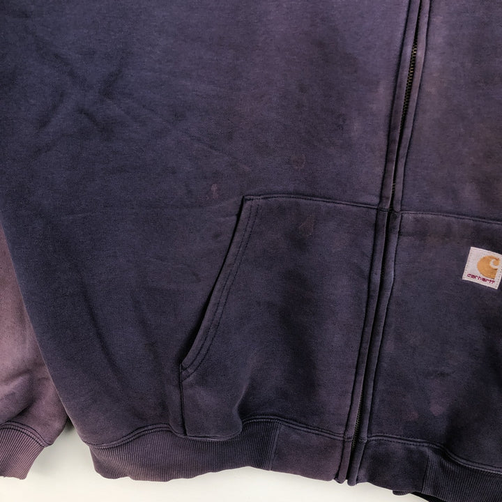 Carhartt Sweat Full Zip Hoodie Men's XXL cotton purple type Vintage Second Hand