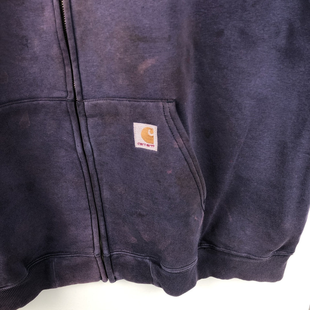 Carhartt Sweat Full Zip Hoodie Men's XXL cotton purple type Vintage Second Hand