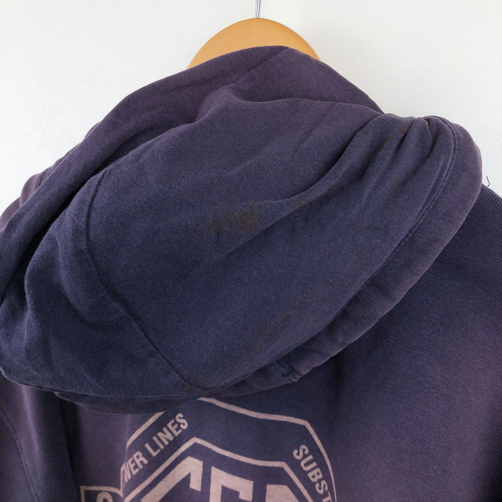 Carhartt Sweat Full Zip Hoodie Men's XXL cotton purple type Vintage Second Hand
