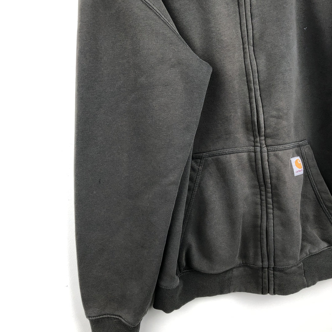 Carhartt Sweat Full Zip Hoodie, Men's S Size cotton green type Vintage Second Hand
