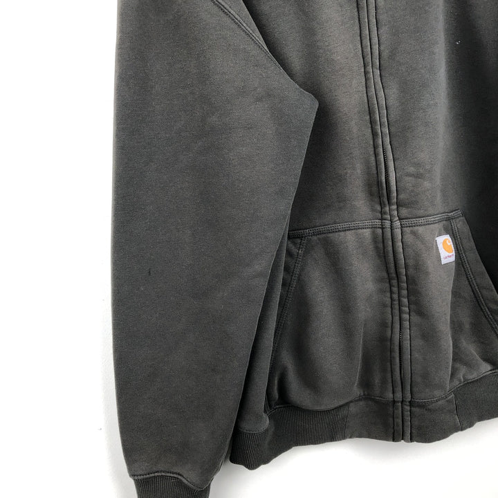 Carhartt Sweat Full Zip Hoodie, Men's S Size cotton green type Vintage Second Hand
