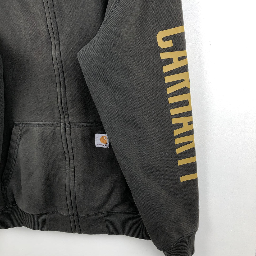Carhartt Sweat Full Zip Hoodie, Men's S Size cotton green type Vintage Second Hand