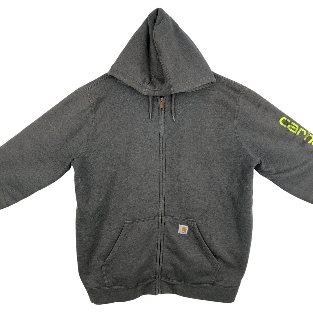 Carhartt Sweat Full Zip Hoodie Men's XXL cotton gray type Vintage Second Hand