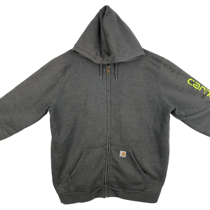 Carhartt Sweat Full Zip Hoodie Men's XXL cotton gray type Vintage Second Hand