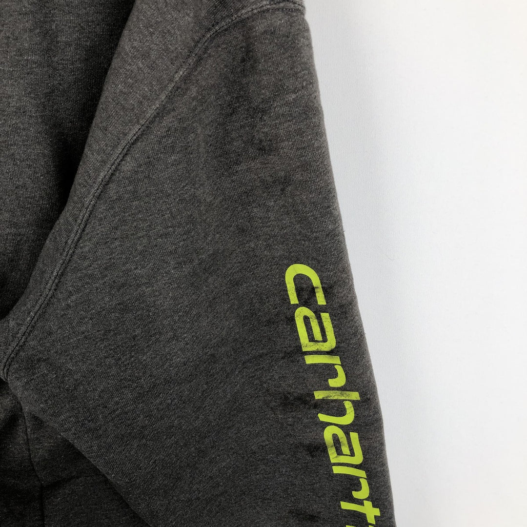 Carhartt Sweat Full Zip Hoodie Men's XXL cotton gray type Vintage Second Hand