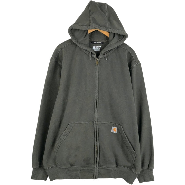 Carhartt Loose Fit Sweat Full Zip Hoodie, Men's XL cotton Charcoal Vintage Second Hand