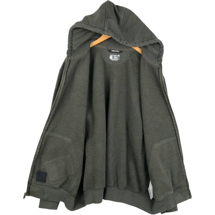 Carhartt Loose Fit Sweat Full Zip Hoodie, Men's XL cotton Charcoal Vintage Second Hand