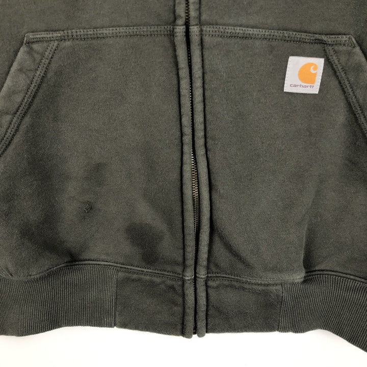 Carhartt Loose Fit Sweat Full Zip Hoodie, Men's XL cotton Charcoal Vintage Second Hand