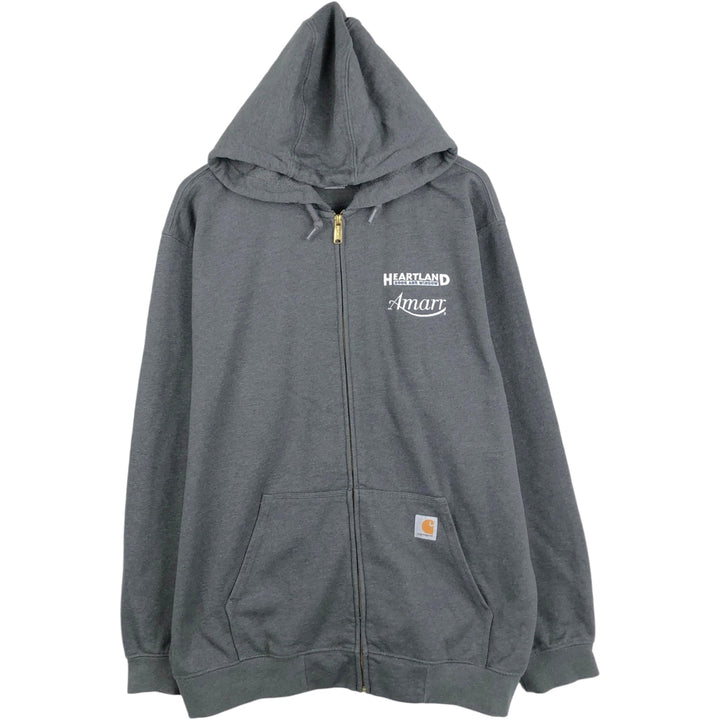 Carhartt Loose Fit Advertising Sweat Full-Zip Hoodie, Men's Size XL (approx.) cotton Charcoal Vintage Second Hand