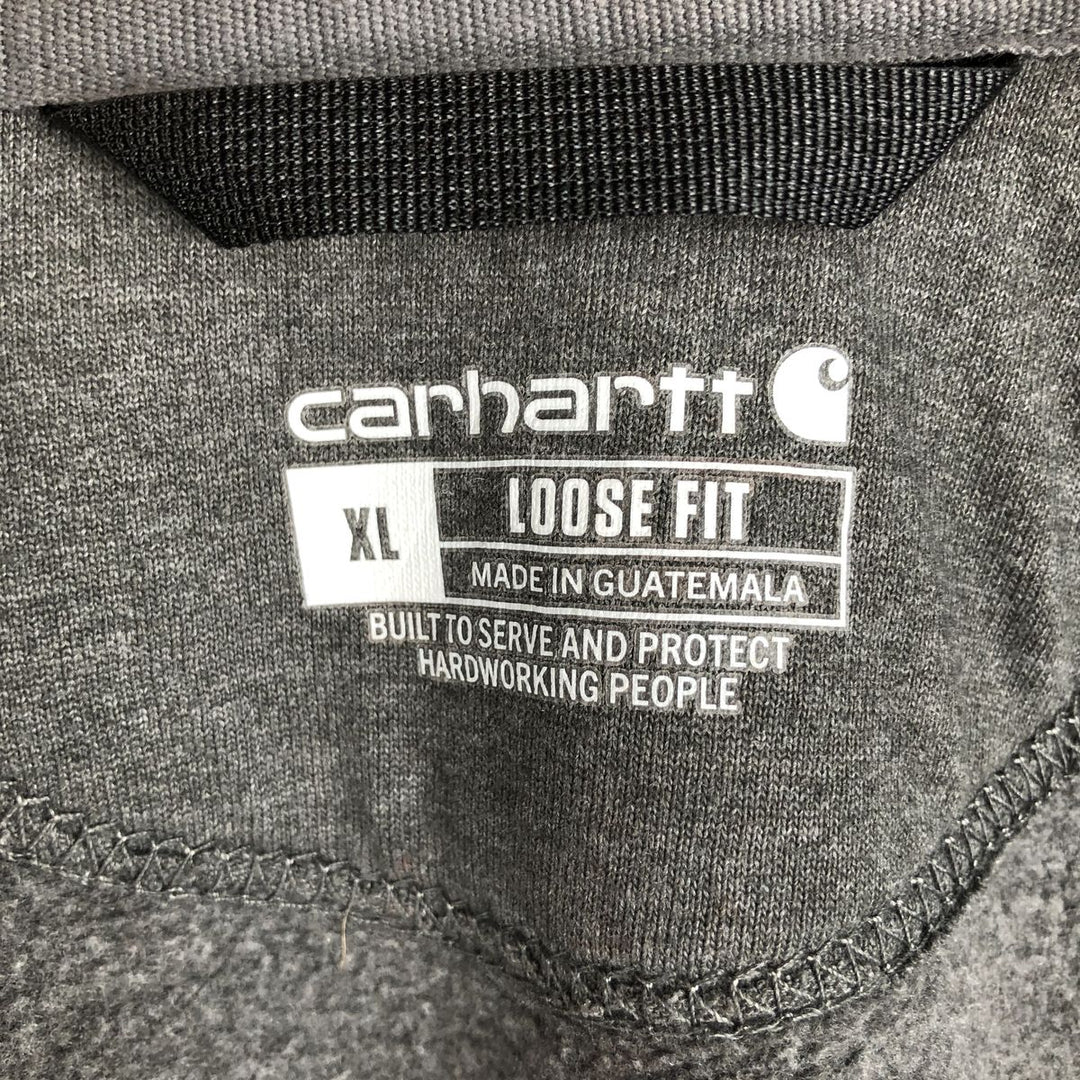 Carhartt Loose Fit Advertising Sweat Full-Zip Hoodie, Men's Size XL (approx.) cotton Charcoal Vintage Second Hand