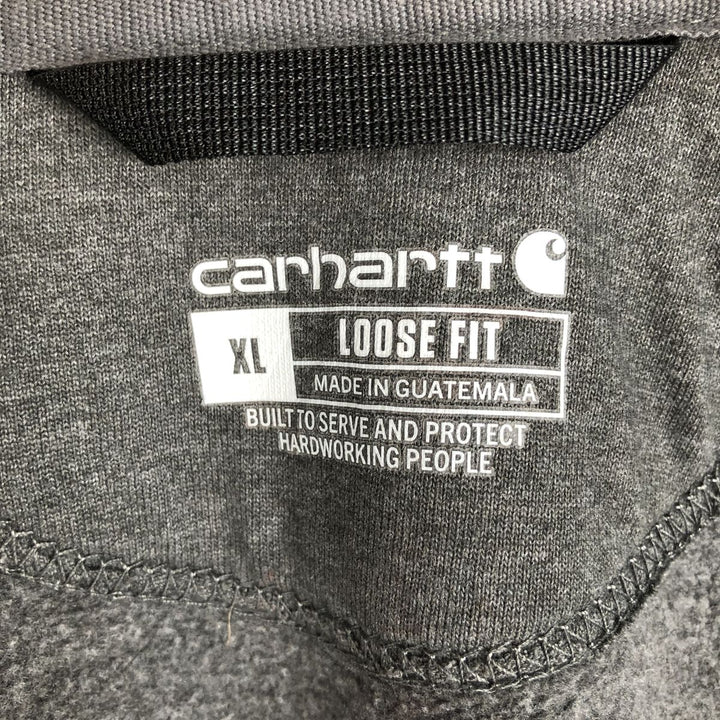 Carhartt Loose Fit Advertising Sweat Full-Zip Hoodie, Men's Size XL (approx.) cotton Charcoal Vintage Second Hand