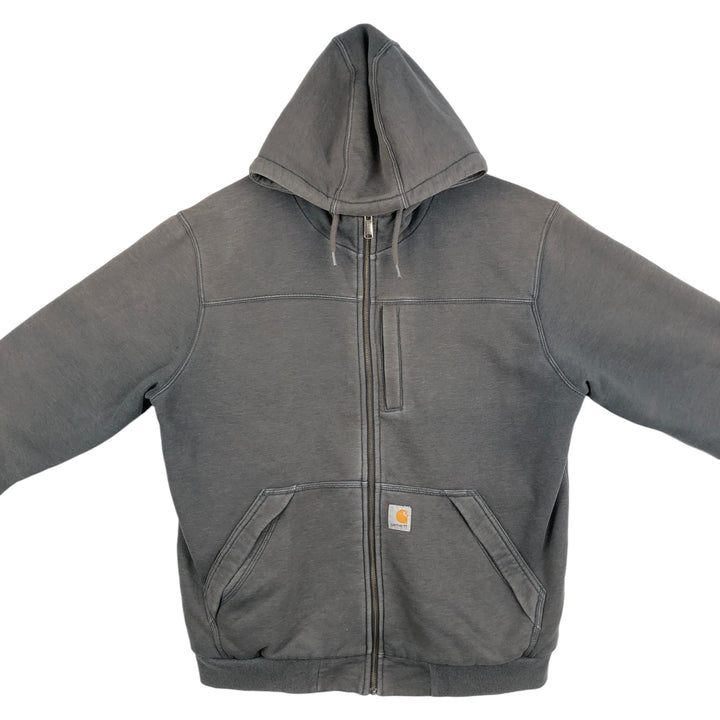 Carhartt Sweat Full Zip Hoodie Men's L size cotton Charcoal Vintage Second Hand