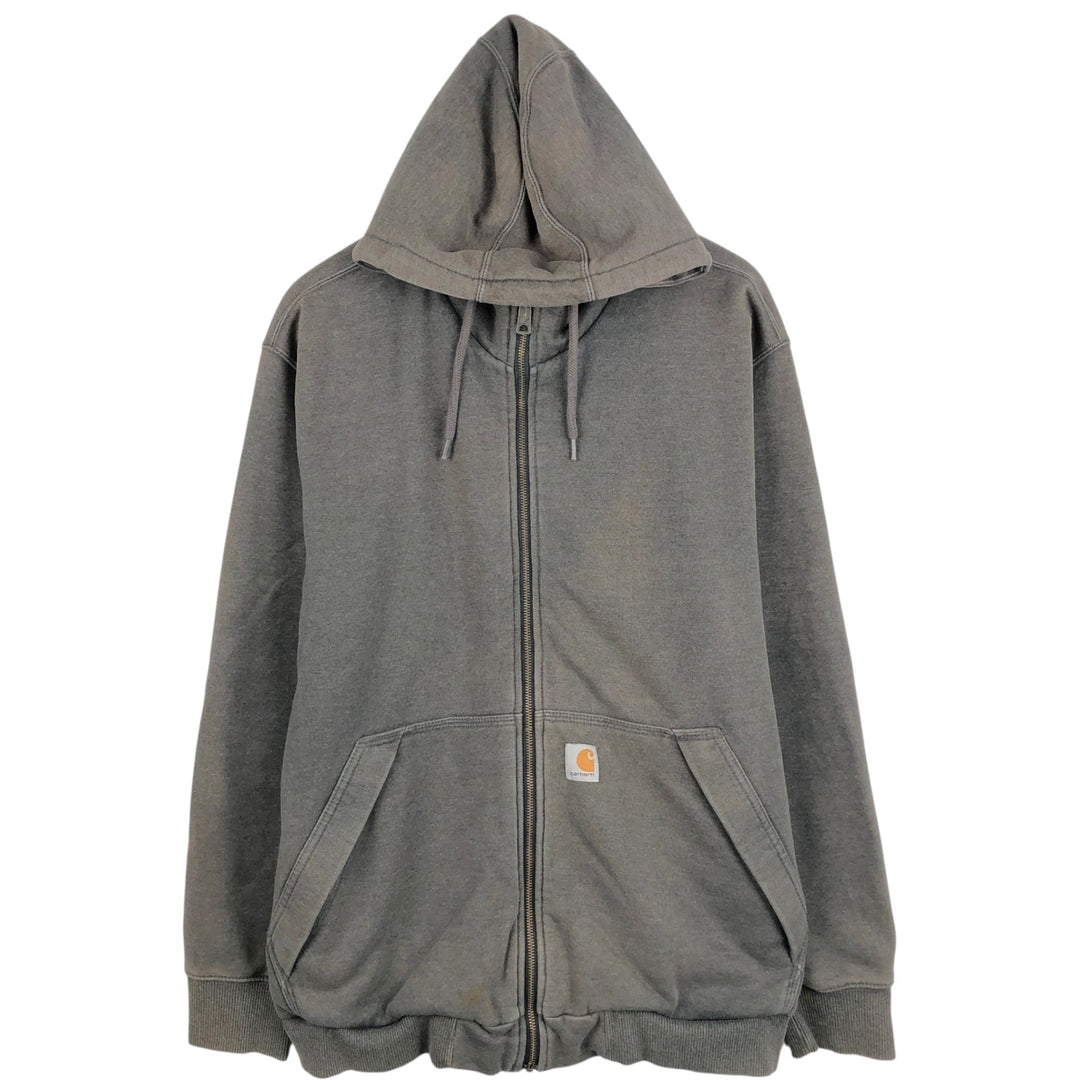 Carhartt Sweat Full Zip Hoodie Men's XL cotton Charcoal Vintage Second Hand