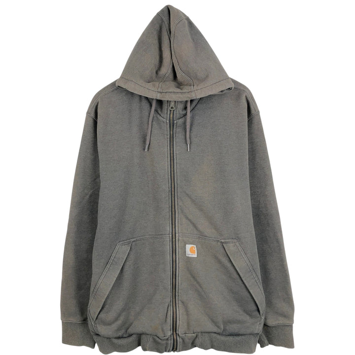 Carhartt Sweat Full Zip Hoodie Men's XL cotton Charcoal Vintage Second Hand