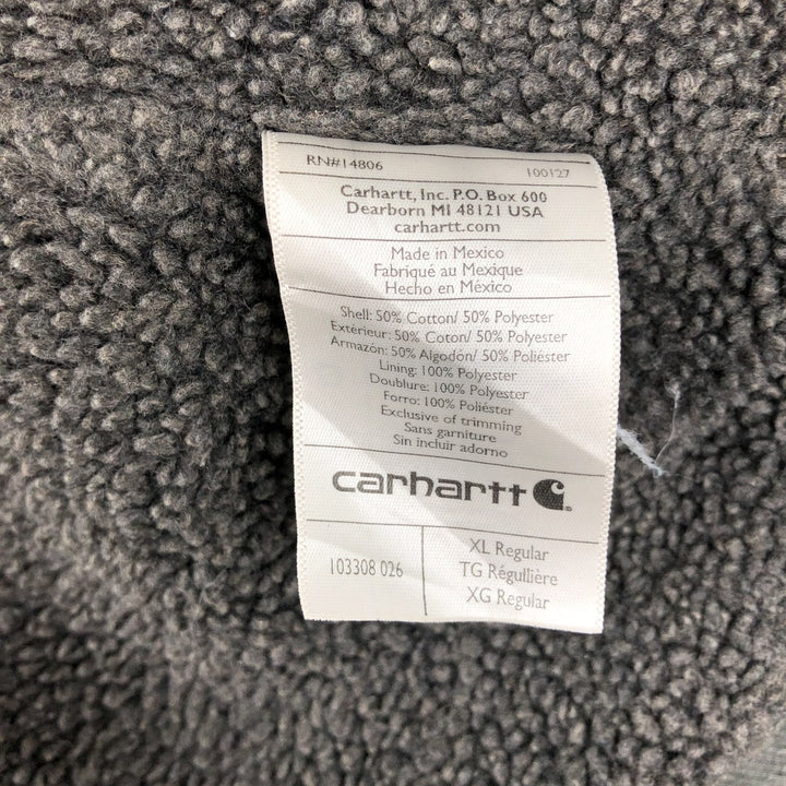 Carhartt Sweat Full Zip Hoodie Men's XL cotton Charcoal Vintage Second Hand