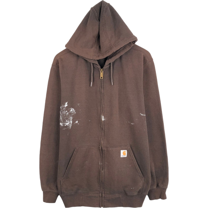 Carhartt ORIGINAL FIT Painted Sweat Full-Zip Hoodie, Men's Size L (approx.) cotton brown type Vintage Second Hand