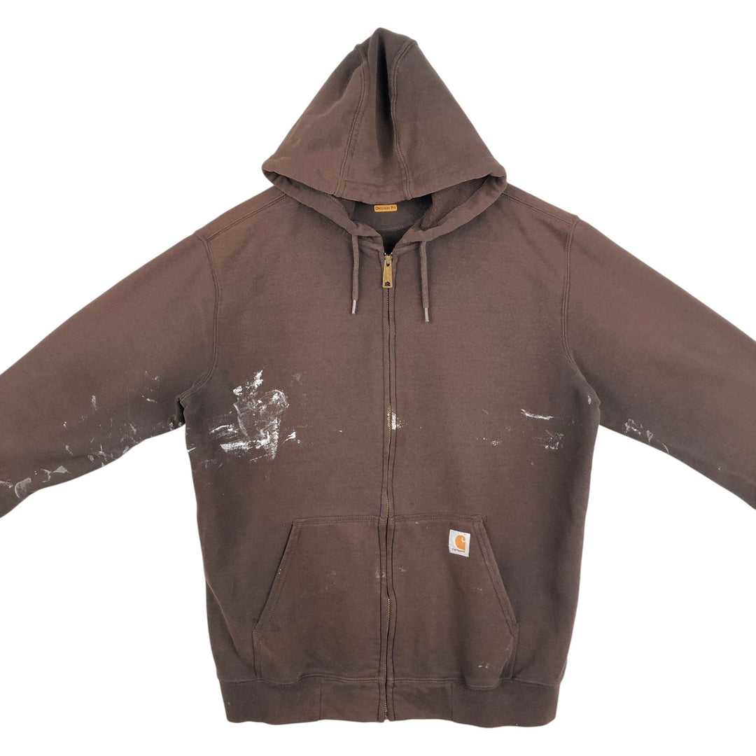 Carhartt ORIGINAL FIT Painted Sweat Full-Zip Hoodie, Men's Size L (approx.) cotton brown type Vintage Second Hand