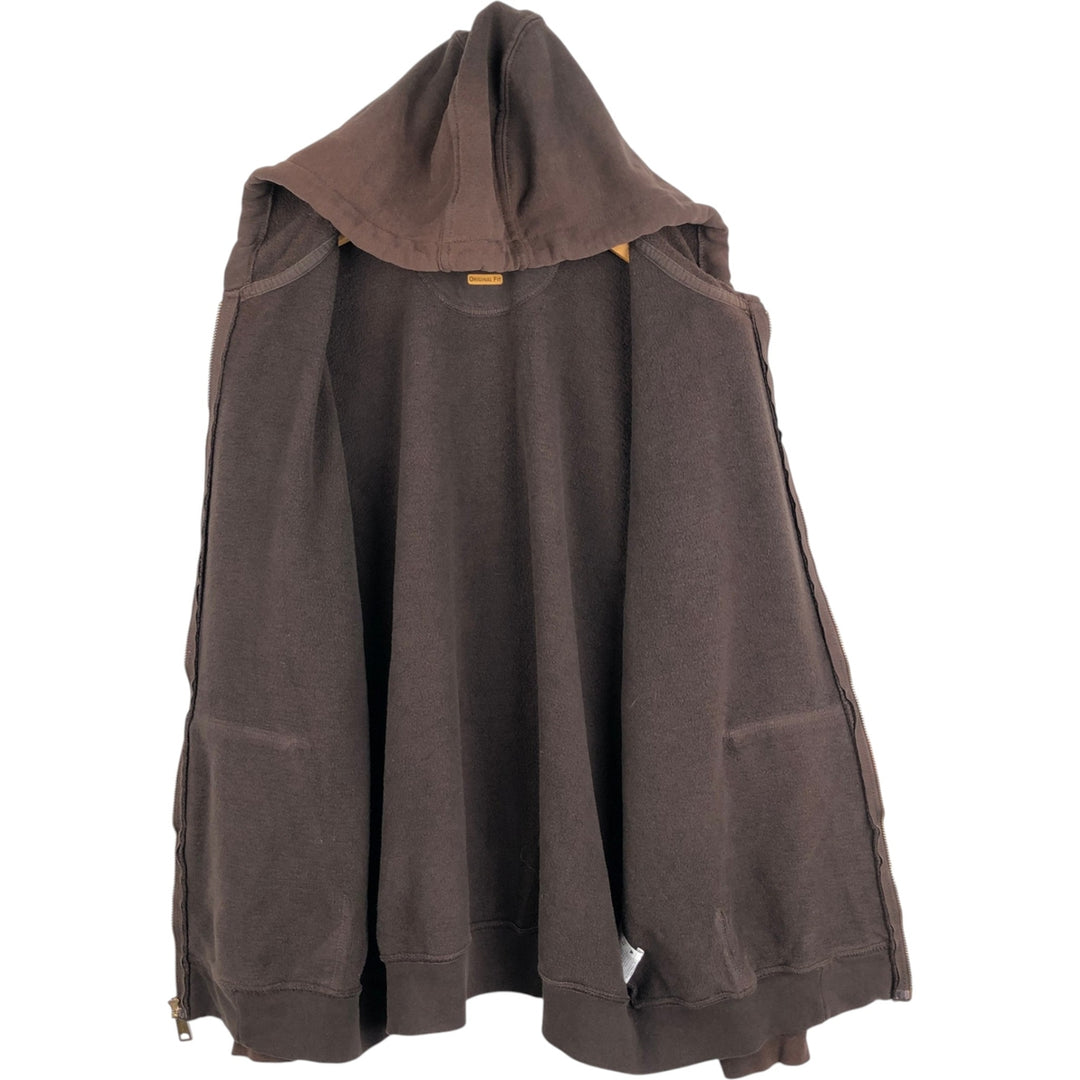 Carhartt ORIGINAL FIT Painted Sweat Full-Zip Hoodie, Men's Size L (approx.) cotton brown type Vintage Second Hand
