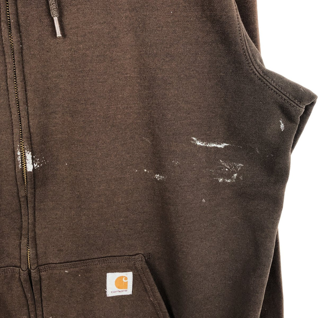 Carhartt ORIGINAL FIT Painted Sweat Full-Zip Hoodie, Men's Size L (approx.) cotton brown type Vintage Second Hand