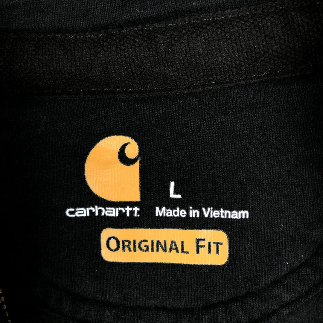 Carhartt ORIGINAL FIT Sweat Full Zip Hoodie, Men's L size cotton black type Vintage Second Hand